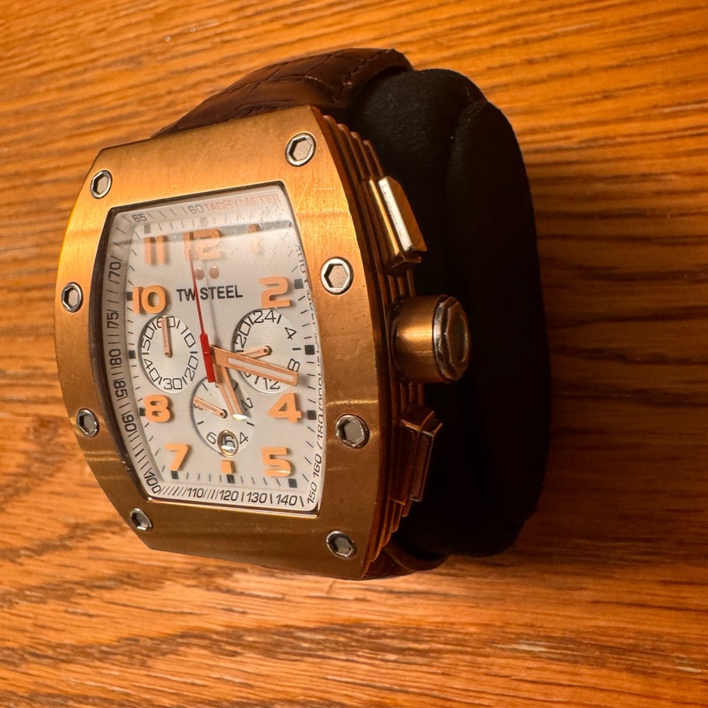 TW Steel Gold-Tone and White Chronograph Watch - Picture 3 of 9